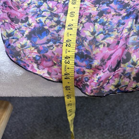 Material Girl Zip Corset Bustier Sleeveless High Low Dress Floral Chiffon XL - Picture 9 of 10